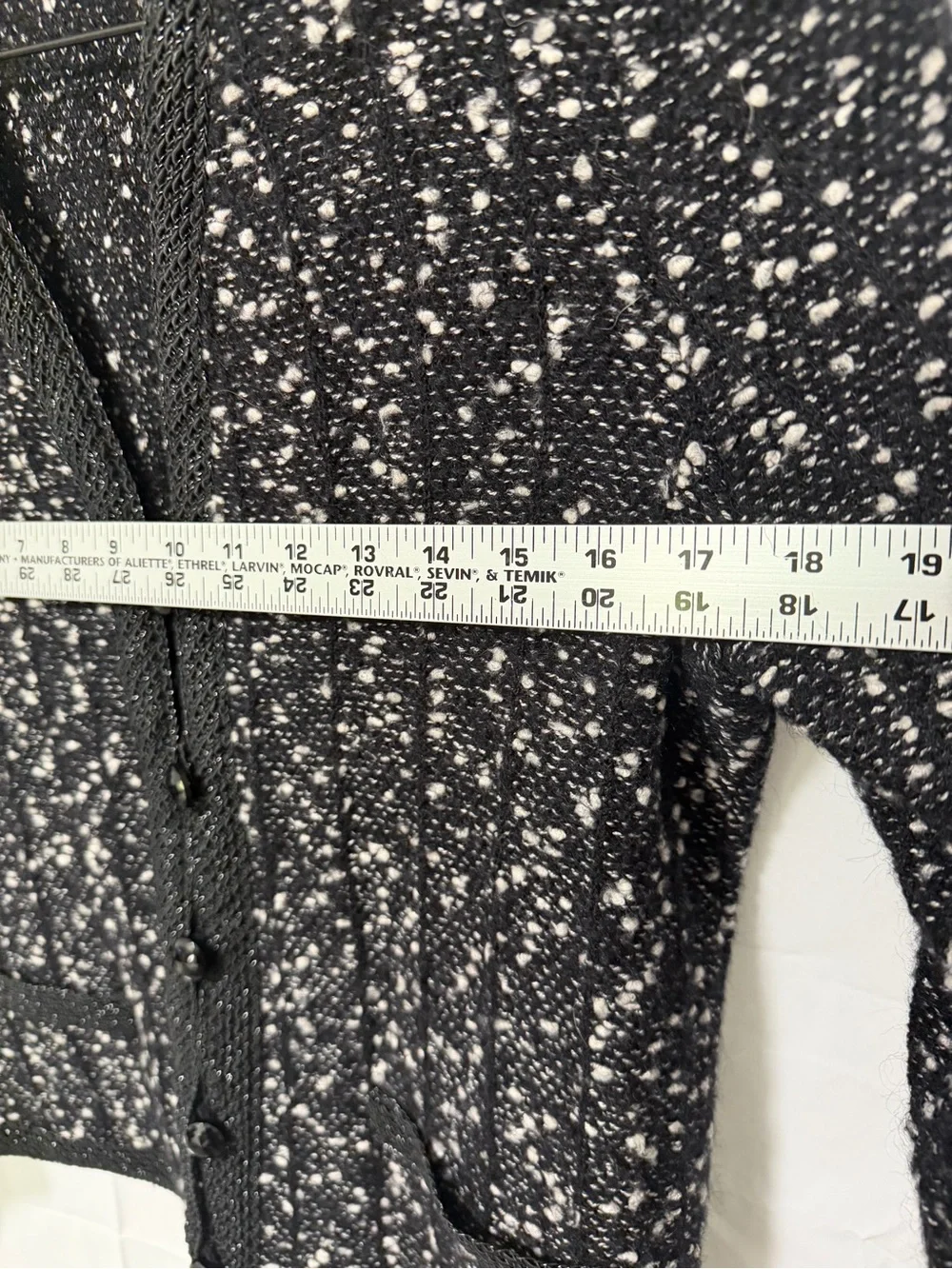 Castleberry Black & White Speckled Knit Cardigan